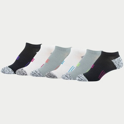 Powersox Women's Cushioned 6pk No Show Athletic Socks - White/Black/Gray 4-10