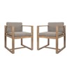 VisioGear 2 Pieces Outdoor Dining Chairs Set with Arm, Dining Chair for Patio, Gray, 23"*24.75"*31.5" - 2 of 4