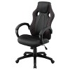 TiramisuBest Black Adjustable Home Office Desk Chair, Wood+Metal, Botanical Herringbone, Red Stitching, Padded Headrest, 5 - Wheel Base - 2 of 4
