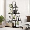 4-Tier Ladder Bookshelf, Versatile A-Shaped Bookcase, Tall Ladder Shelf Storage Organizer, Ladder Display Shelf for Living Room, Home Office - 2 of 4
