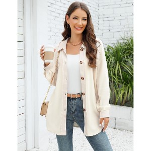 Womens Long Sleeve Jackets Button Down Jackets for Women With Pockets - 1 of 4