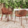 Lyngins 2-Piece Outdoor Accent Chair with Metal Legs, Ergonomic Curved Patio Dining Chair Stackable Chairs with Breathable Design, Outdoor Chair - 2 of 4