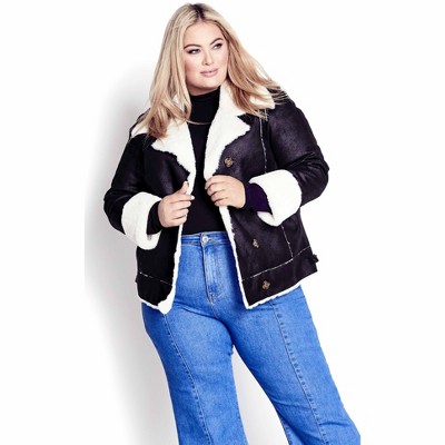 shearling plus size coats