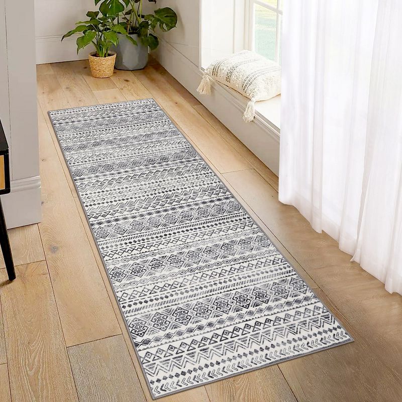Bohemian Area Rug Geometric Distressed Rugs Washable Rug Non Slip Accent Throw Rugs Moroccan Carpet, 1 of 9