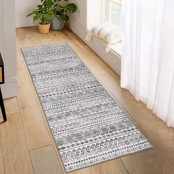 Bohemian Area Rug Geometric Distressed Rugs Washable Rug Non Slip Accent Throw Rugs Moroccan Carpet