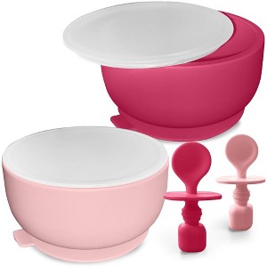 Sperric Silicone Baby Feeding Set - Infant Suction Bowls with Lids and Spoons | BPA Free Toddler Self Feeding Utensils for 0-6 Months - 1 of 4