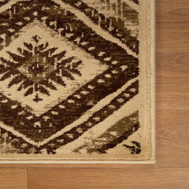 Farmhouse Rustic Diamonds Power-Loomed Living Room Bedroom Entryway Indoor Area Rug or Runner by Blue Nile Mills, 4 of 7