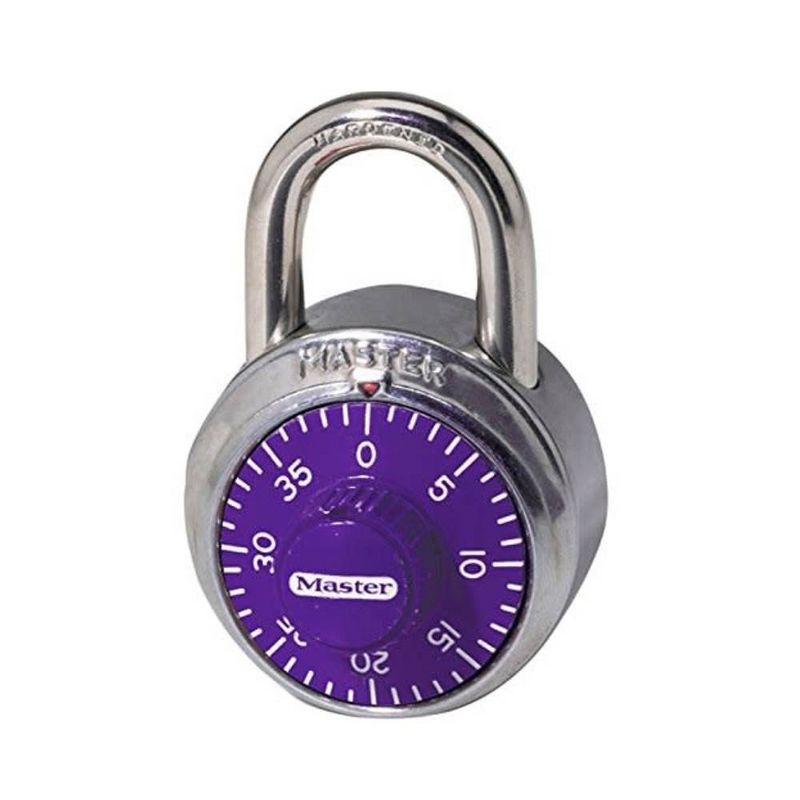 Master Lock 1-7/8" Purple Dial Combination Padlock, 1 of 5