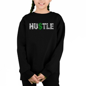 LA Pop Art Hustle - Girl's Word Art Crewneck Sweatshirt - 1 of 3
