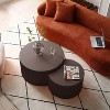 Nesting Coffee Table Set of 2,Creative Moon Round Wood Coffee Table,Handcrafted Side Tables Accent Luxury End Table for Apartment-Cuddlewood - 3 of 4