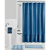 LunaLulinlk Textured Blue 15PC Shower Curtain & Rug Bath Set, 70 x 72, Royal Blue - 3 of 4