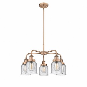 Bell - 5 Light Stem Hung Chandelier In Art Deco Style-14.75 Inches Tall and 23 Inches Wide - 1 of 1