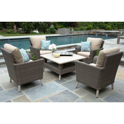 Noble 5pc Sunbrella Sectional Tan - Canopy Home and Garden