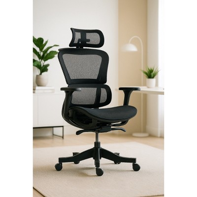 Ergonomic Mesh Back Desk Chair with 4D Armrests and Adjustable Height for Study or Home Office -3irtyhousy