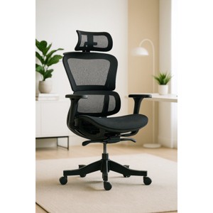 Ergonomic Mesh Back Desk Chair with 4D Armrests and Adjustable Height for Study or Home Office -3irtyhousy - 1 of 4