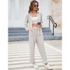 Women Two Piece Casual Outfits Y2K Loungewear Pleated Wide Leg Pants Long Sleeve Button Down Shirt Streetwear Set - 4 of 4