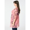 Roaman's Women's Plus Size Printed Lace Cardigan - 4 of 4