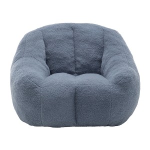 Vynxaria Light Blue Tufted Fluffy Bean Bag Seats with Memory Foam Filler for Dorm Apartment Living Room - 1 of 4