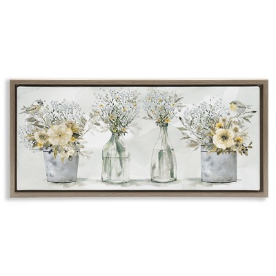 Stupell Industries Songbirds with Floral Bouquets, 25" x 11"