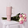 Simple Modern 40oz Pink Hearts on White Straw Tumbler - 2 of 4