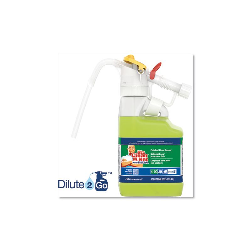 P&G Professional Dilute 2 Go, Mr Clean Finished Floor Cleaner, Lemon Scent, 4.5 L Jug, 1/Carton, 2 of 8