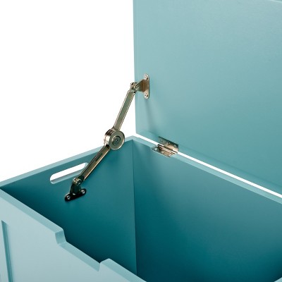 Haina Blue Wooden Rectangular Laundry Hamper
