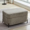 Hrinhom 30.3"W Corduroy Upholstered Storage Ottoman With Reversible Tray and Metal Legs - 2 of 4