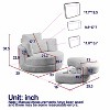VYNXARIA VYNXARIA 39"W Oversized Swivel Chair with moon storage ottoman and 4 pillows,gray - 4 of 4