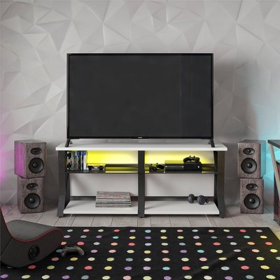 NTense Genesis 70" White Gaming TV Stand with RGB Lights