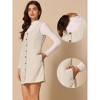 INSPIRE CHIC Women's Corduroy Button Down Scoop Neck Pockets Casual Pinafore Overall Dress - 2 of 4
