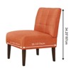 SEVOBAL Accent Chairs Modern Armless Lounge Chair with Tufted Upholstery and Wooden Legs, Orange, 21"*29.13"*34.25" - 2 of 4