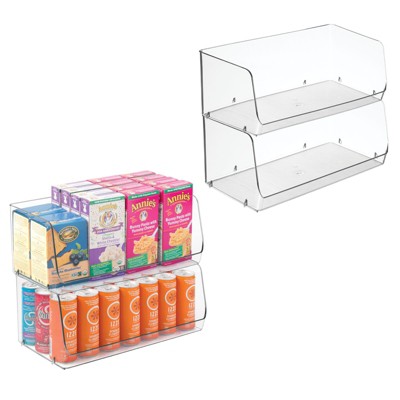 mDesign Stackable Plastic Food Storage Bin, Open Front : Target