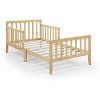 NicBex Twin Size Simple Wood Toddler Bed with Wooden Slats Headboard & Safety Rail,Cute Platform Bed for Kids Room - 2 of 4