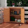 Coolbibila Potting Bench with Storage Cabinet and Metal Table Top, Storage Sheds with all Weather-resistant, storage sheds outdoor - 2 of 4