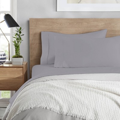 Light Gray King Cotton Blend Sateen Sheet Set