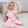 Bearington Baby Huggie Bear Snuggler, 15 Inch Pink Teddy Plush Stuffed Animal Security Blanket Lovey for Babies - 2 of 4