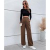 Women's Straight Leg Suit Pants Pleated Dress Pants for Women High Waist Business Casual Long Trousers Pant with Button Detail - 4 of 4