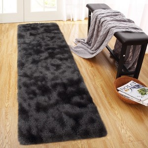 Acekool Ultra Soft Shaggy Rug, Non-Slip Plush Indoor Carpet, Tie-Dye & Solid Colors for Living Room, Bedroom – Multiple Sizes - 1 of 4