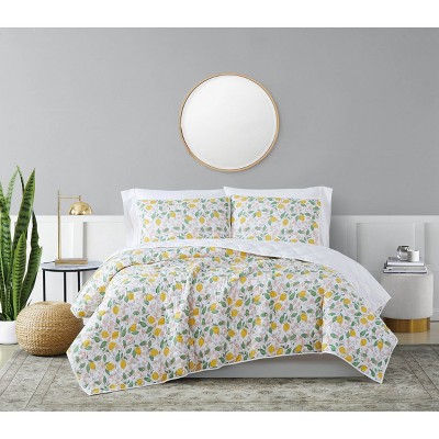 Brooklyn Loom Verbena Quilt Set Green/White/Yellow