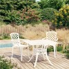 vidaXL Bistro Set Patio Table and Chair Bistro Table Outdoor Cast Aluminum - White 2 Items - 2 of 4