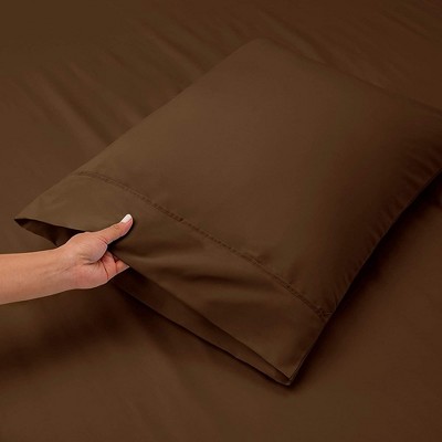 Chocolate Brown Queen Microfiber 6-Piece Deep Pocket Sheet Set