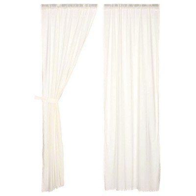 84"x40" Tobacco Cloth Antique White Country Curtain Panel Set by VHC Brands 