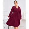 Coolmee Women Plus Size Button Down Maxi Dress V Neck Long Sleeve Business Casual Work Polo Shirt Long Dress with Pockets - 3 of 4