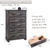 SinCiDo Farmhouse 5 Drawer Dresser, Rustic Wood Tall Chest w/Thick Plank Design, Closet Dresser for Bedroom, Living Room - 2 of 4