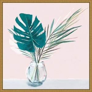 16" x 16" Sunday Palms by Isabelle Z Framed Canvas Wall Art - Amanti Art - 1 of 4