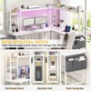 Aheaplus L-Shaped Desk with Hutch & Power Outlet, Corner Computer Desk with Led Lights - 3 of 4