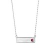 "White Gold Plated Bar Necklace Adorned with Lab-Created Colored Cubic Zirconia – A Chic and Vibrant Jewelry Piece" - 3 of 3