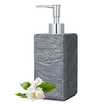 LunaLulinlk Soap Dispenser with Pump, [10.15 oz] Resin with shale Finish, Refillable Liquid - Grey
