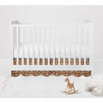 Bacati - Damask Chocolate/White Crib or Toddler Bed Skirt