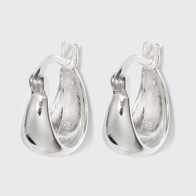 Sterling Silver Tapered Hoop Earrings - A New Day™ Silver